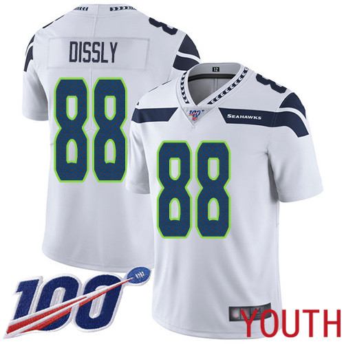 Seattle Seahawks Limited White Youth Will Dissly Road Jersey NFL Football #88 100th Season Vapor Untouchable->youth nfl jersey->Youth Jersey